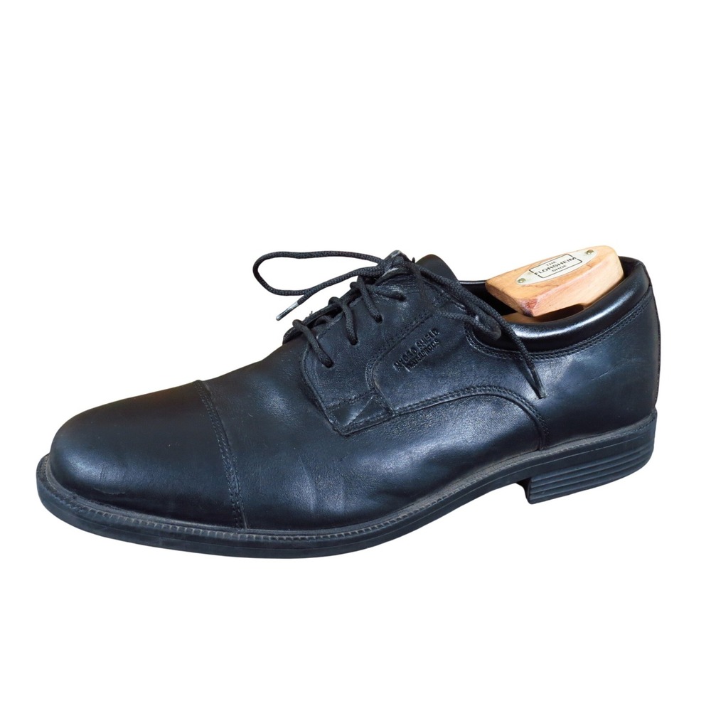 Rockport‎ Essential Details Mens Cap Toe Oxford Size 9 Dress Work Black Leather